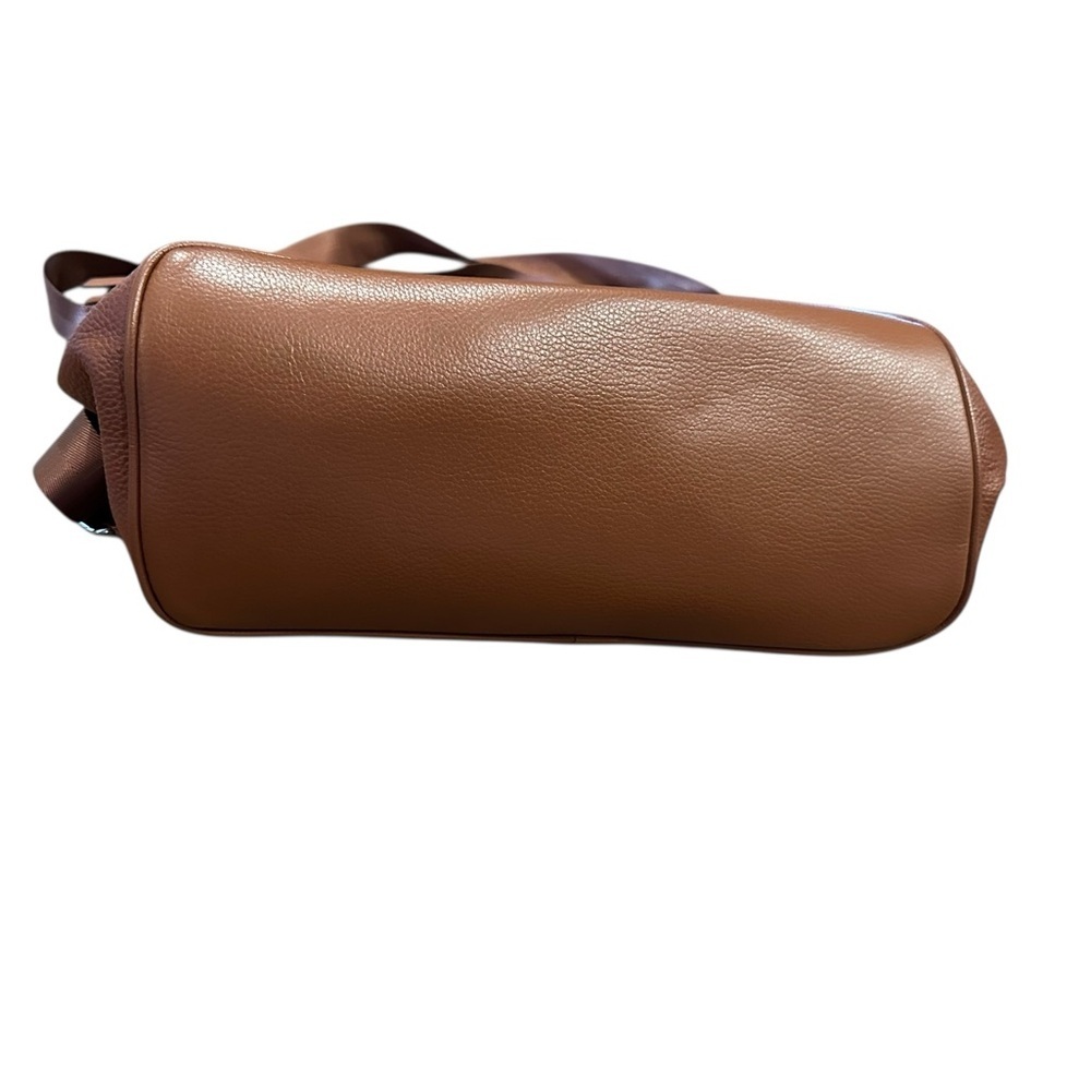 Cluci Brown Leather Backpack Crossbody Computer Bag NWOT - Picture 6 of 9